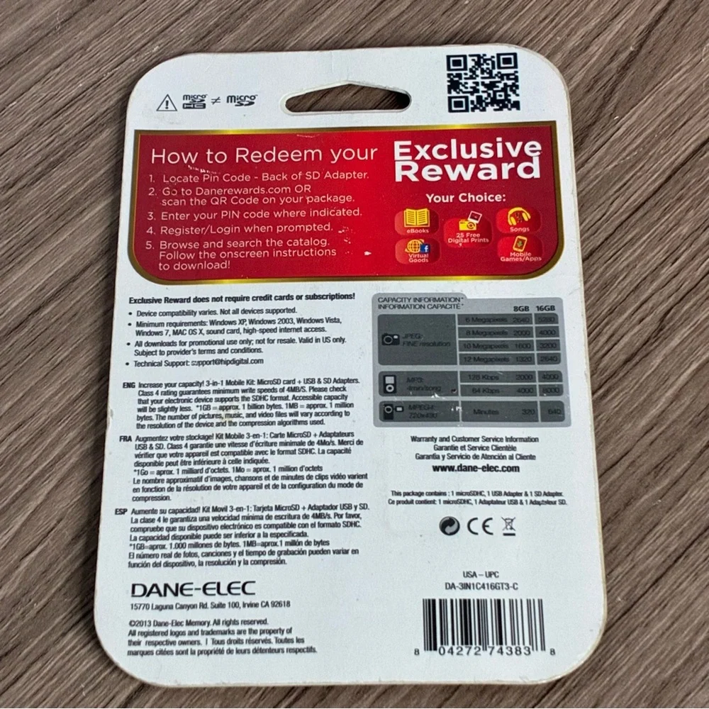NWT Dane-Elec 3-in-1 Mobile Kit 16GB